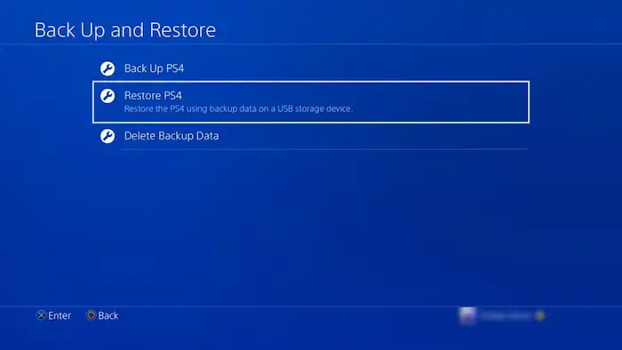 restore ps4 game saves from usb drive