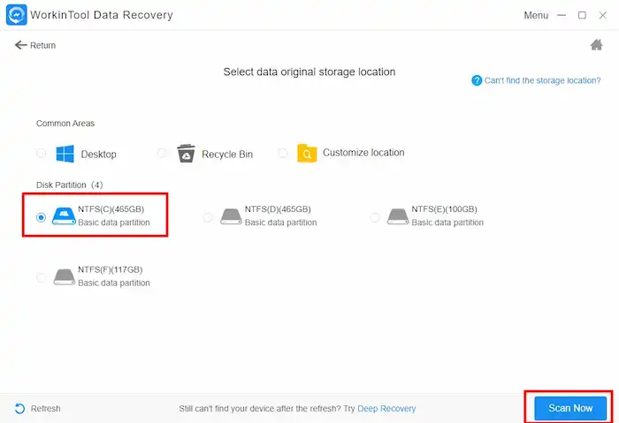 scan c drive