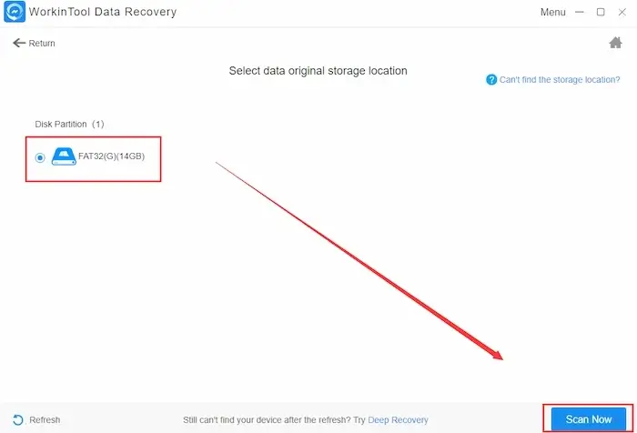 select location of usb files