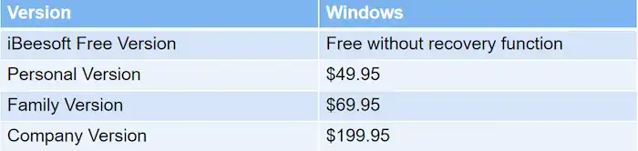 video recovery software ibeesoft pricing