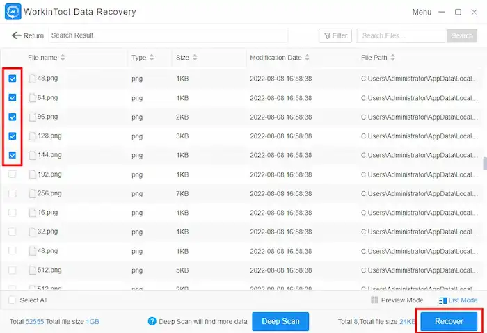 workintool recover desktop files in windows 10