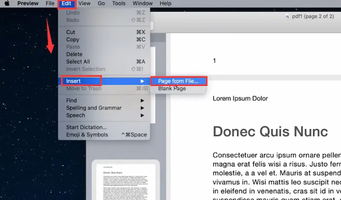 add new pdf files to combine with preview