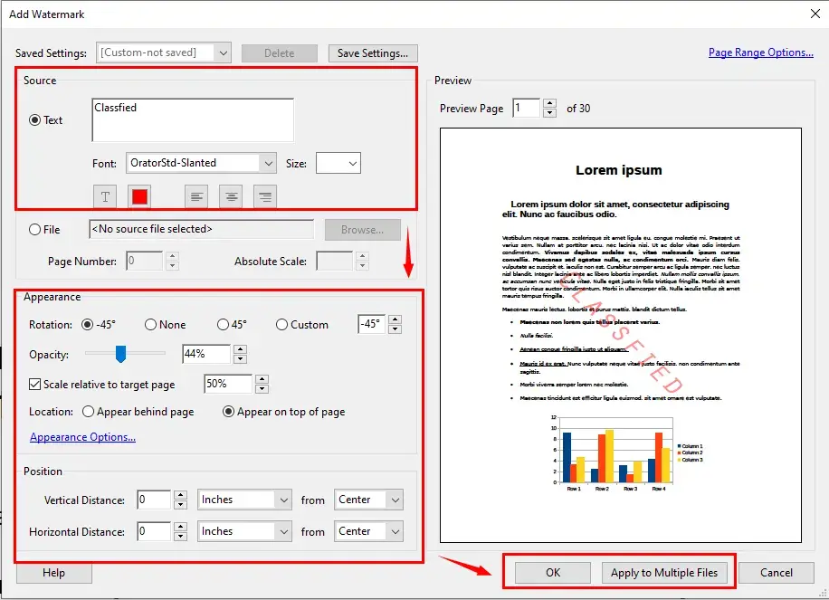 add watermark to pdf through adobe acrobat text