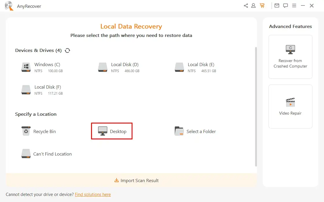anyrecover desktop file recovery