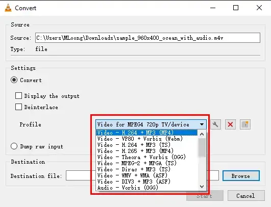 convert m4v to mp4 in vlc