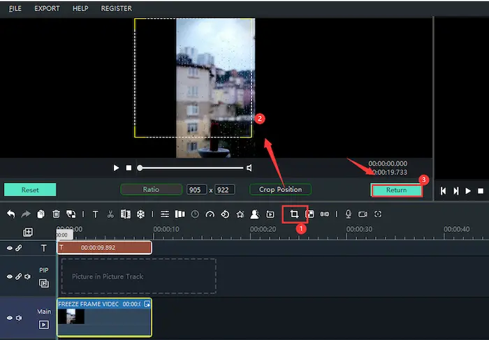 crop mp4 with movie maker