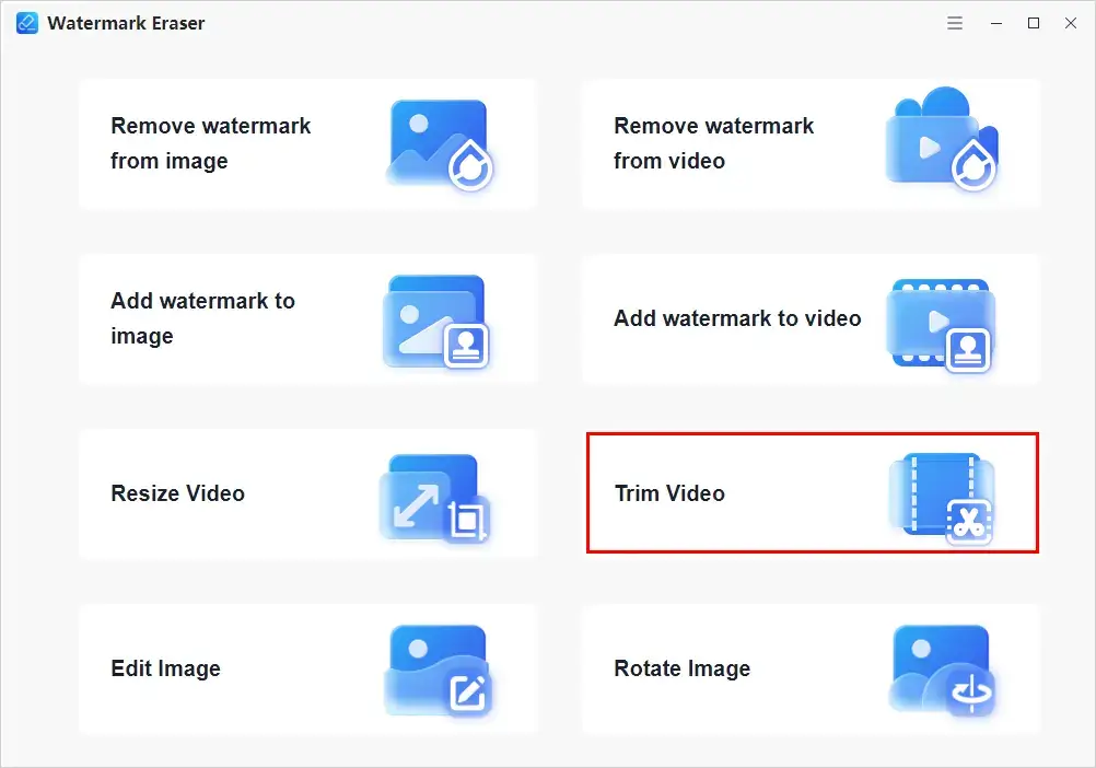 find trim video in workintool watermark eraser