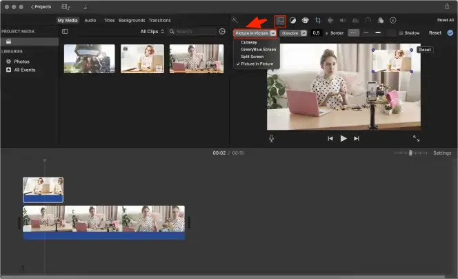 how to add a picture to a video in imovie 1
