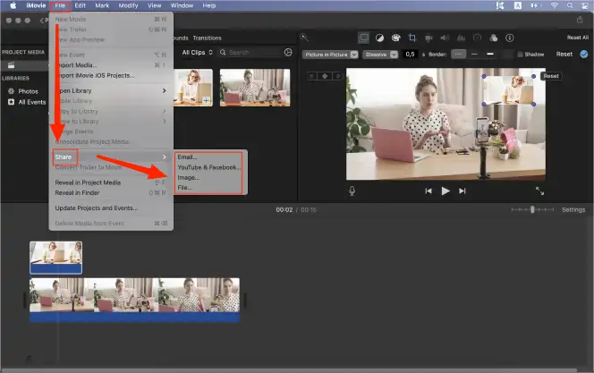 how to add a picture to a video in imovie 2