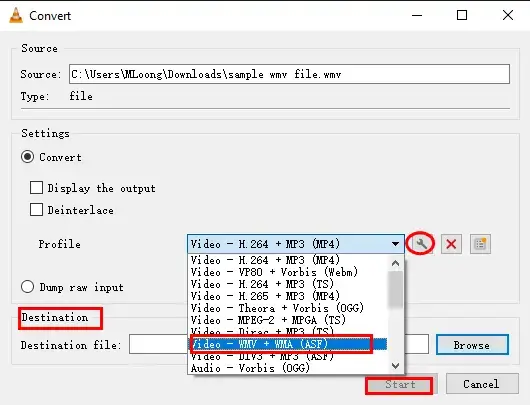 how to convert wmv to mov in vlc 1