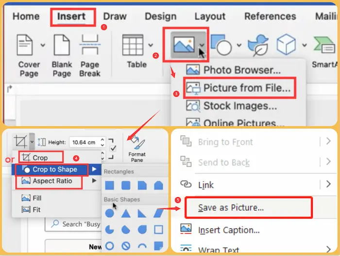 how to crop a picture in word