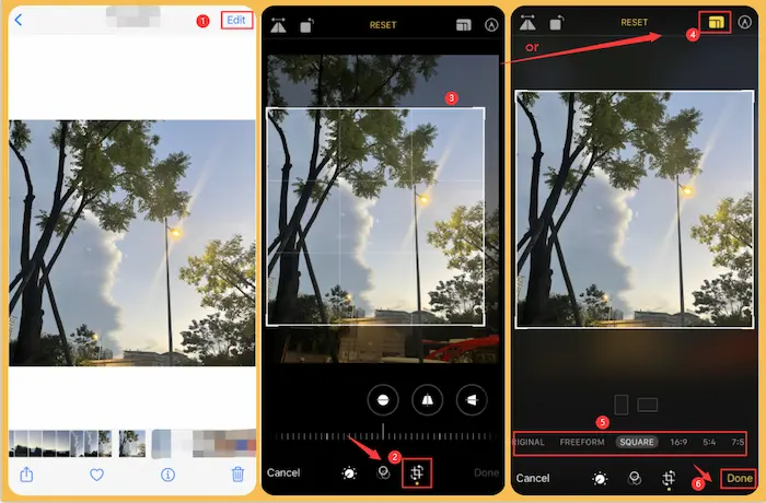 how to crop a picture iphone