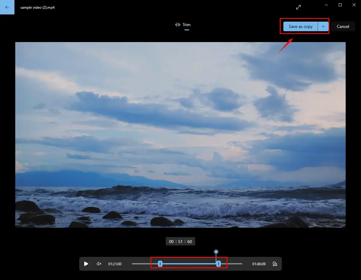 how to trim a youtube video in microsoft photos