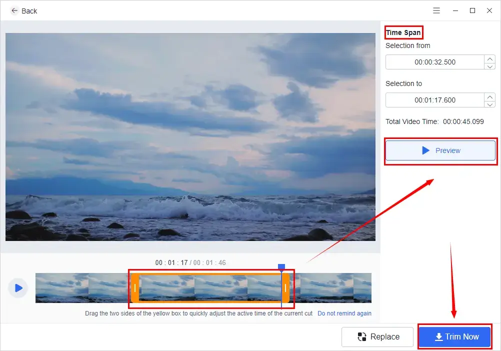 how to trim a youtube video in workintool watermark eraser