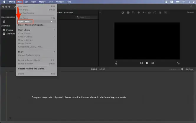 import a file to imovie