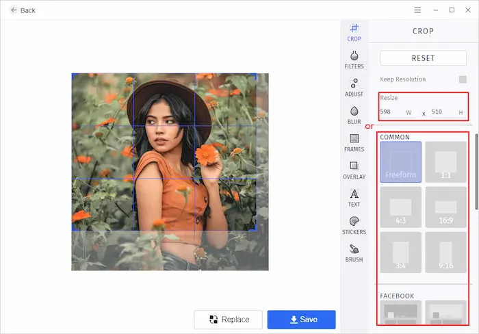resize and crop a picture with workintool