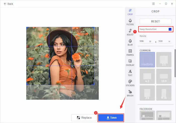 save trimmed photo in workintool