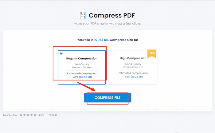 select regular compression