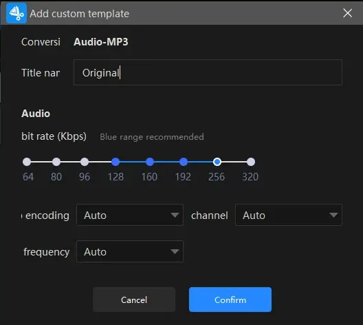 audio settings in workintool vdiclipper video converter