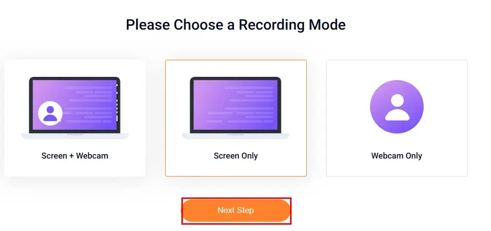 choose a recording mode in flixclip screen recorder