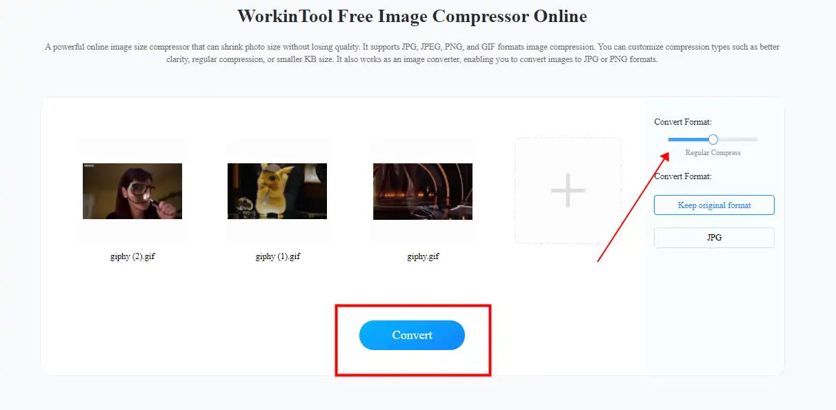 Images to GIF - WorkinTool Online FREE JPG to GIF Converter