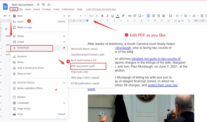 edit a pdf in google docs