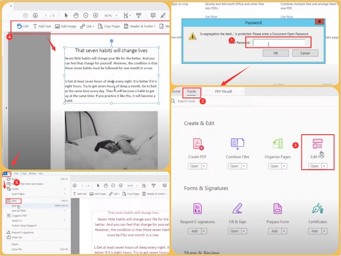 edit a secured pdf in adobe