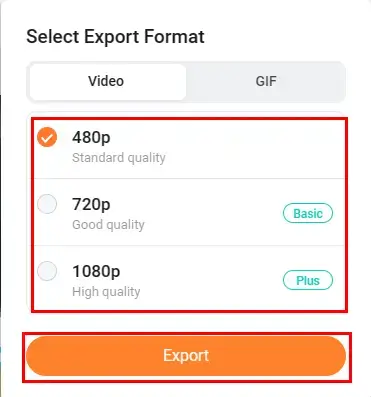 export your video with text from flexclip
