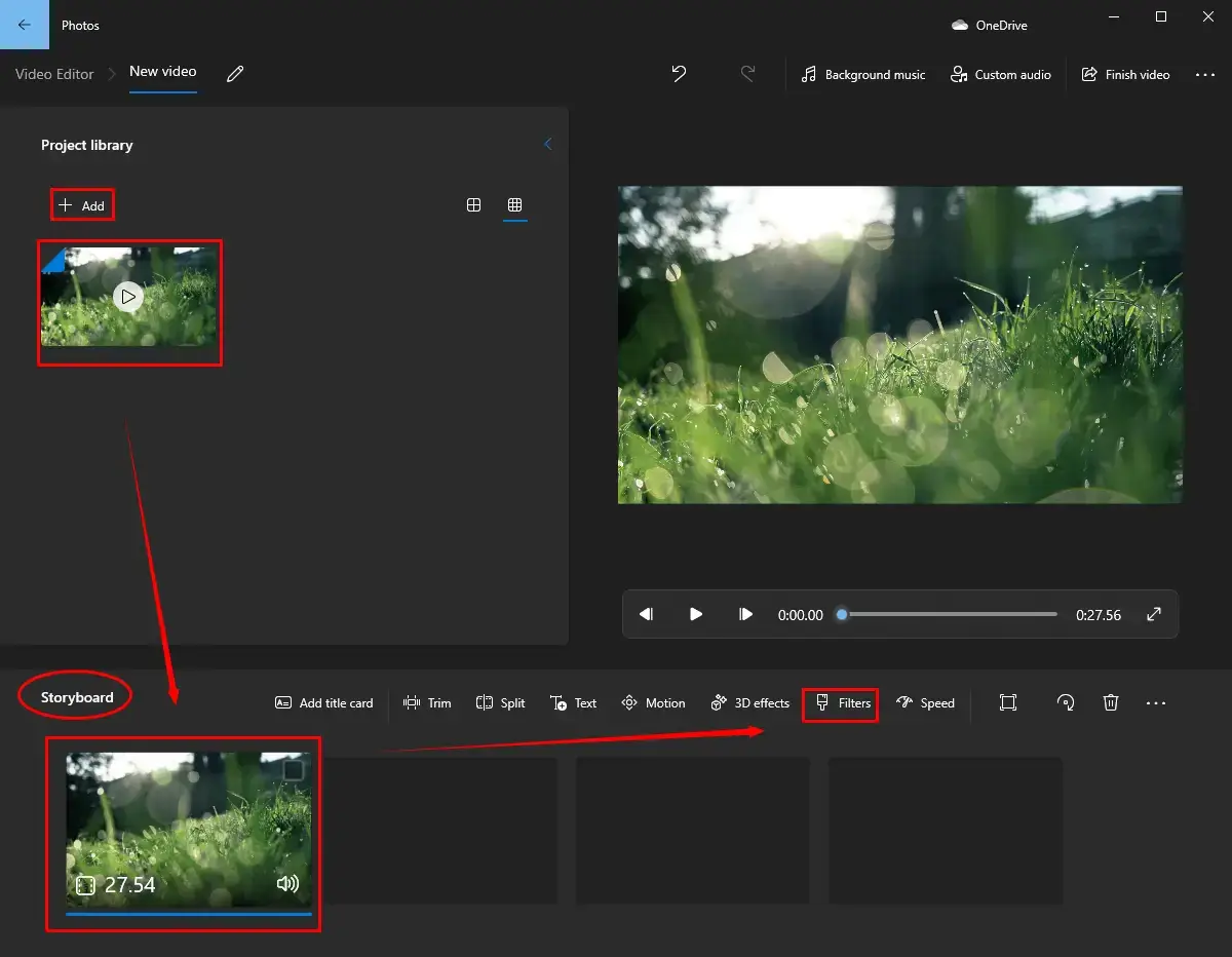 how to brighten a video via microsoft photos