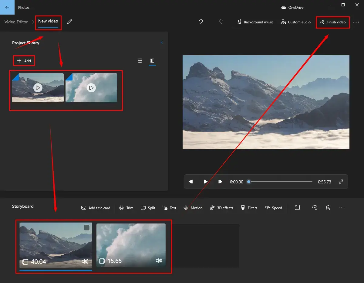 how to combine videos with video editor on windows