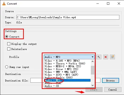 how to convert mp4 to mp3 with vlc