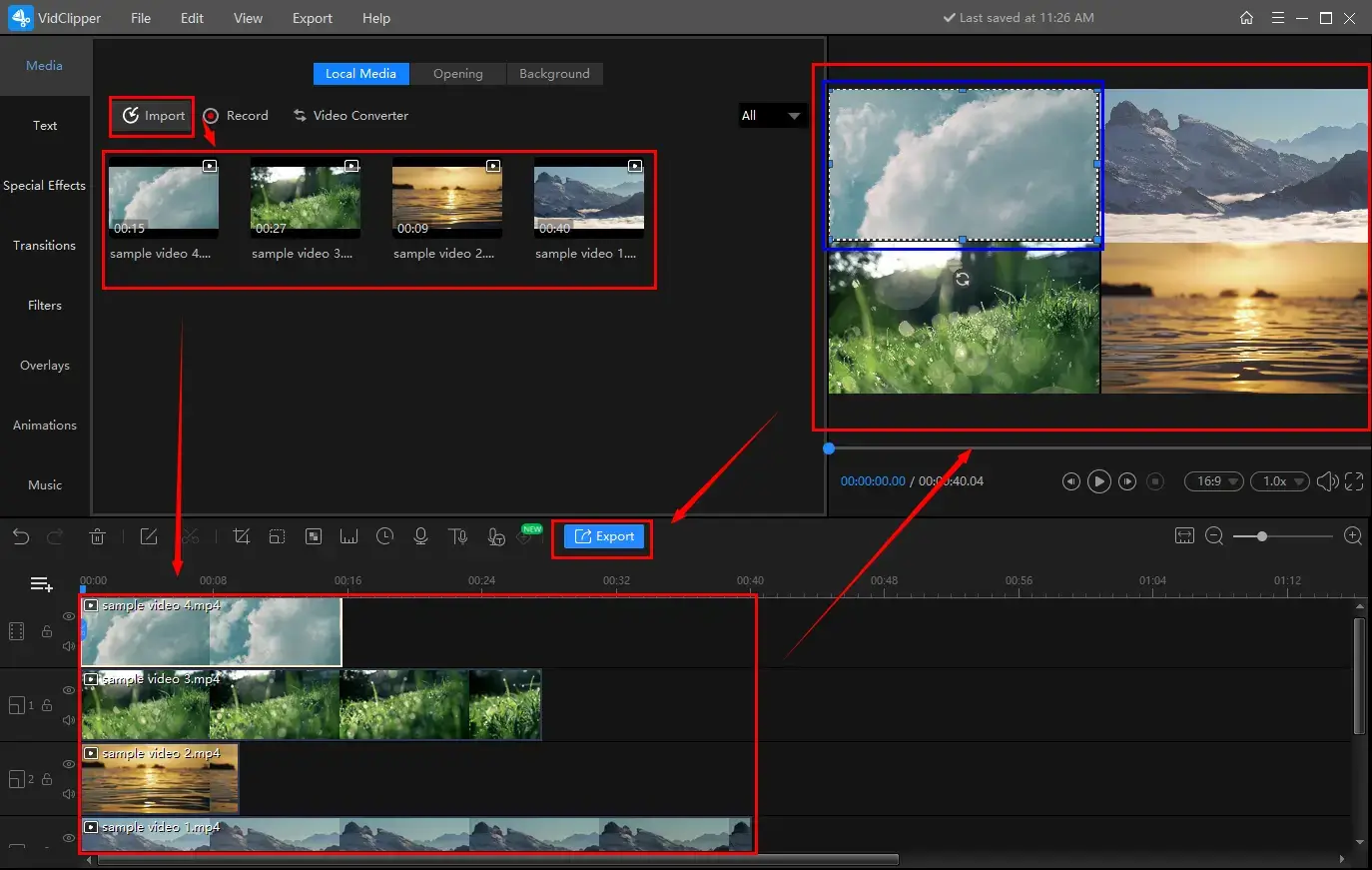 how to make a split screen video or a video collage via workintool vidclipper
