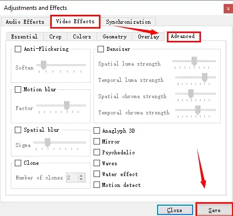 how to put a filter on a video in vlc method 2