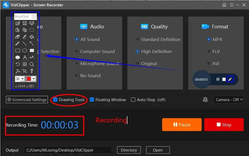 how to record on philo by workintool vidclipper with drawing tool