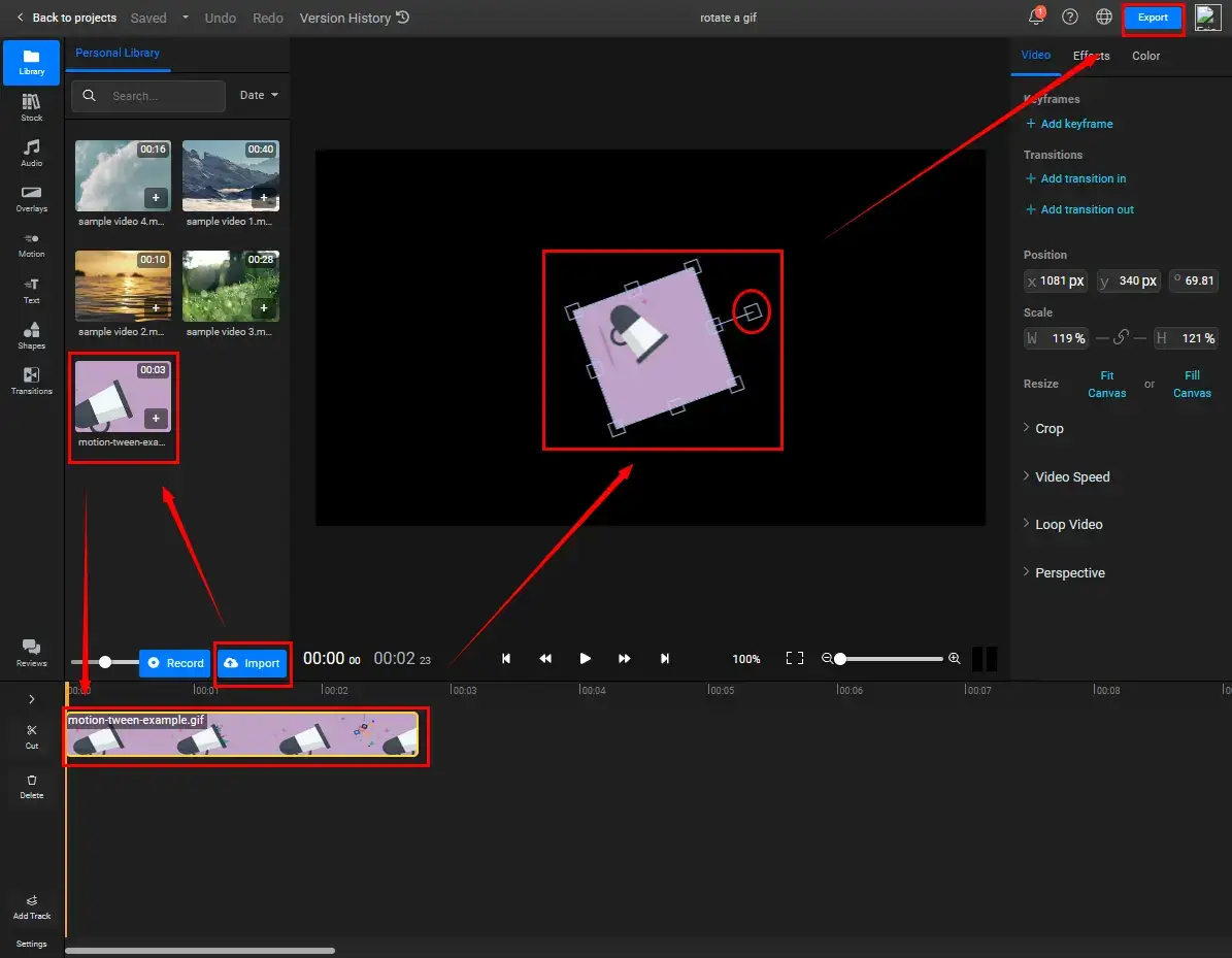 Rotate Your GIFs with Ease: Flixier Online Video Editor