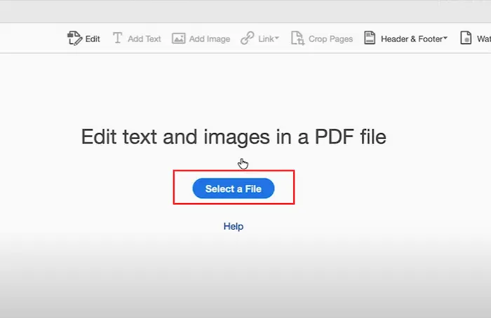 select a pdf file in adobe