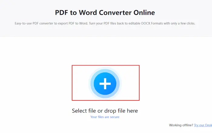 select pdf to convert online