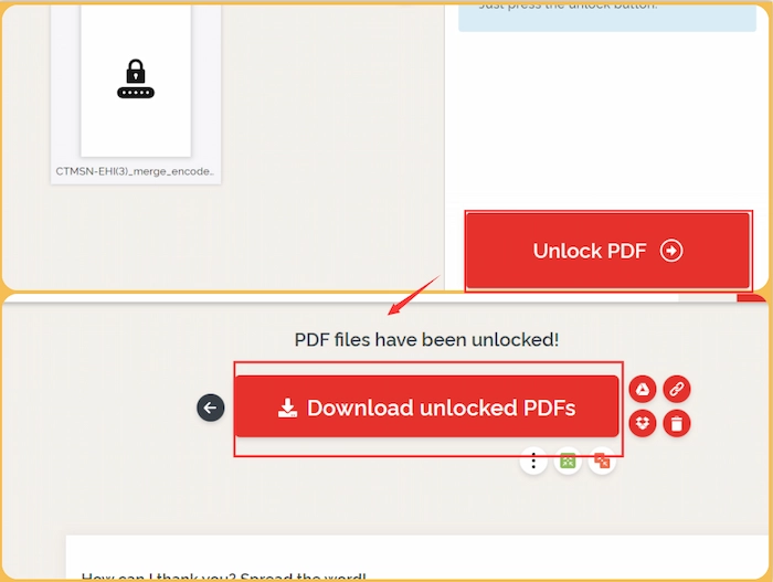 unlock secured pdf with ilovepdf