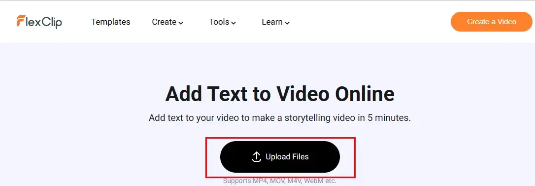 upload a video to flexclip