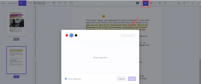 annotate a pdf with sign tool workintool