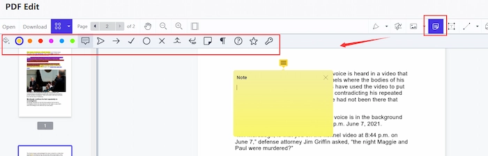 annotate a pdf with sticky notes workintool