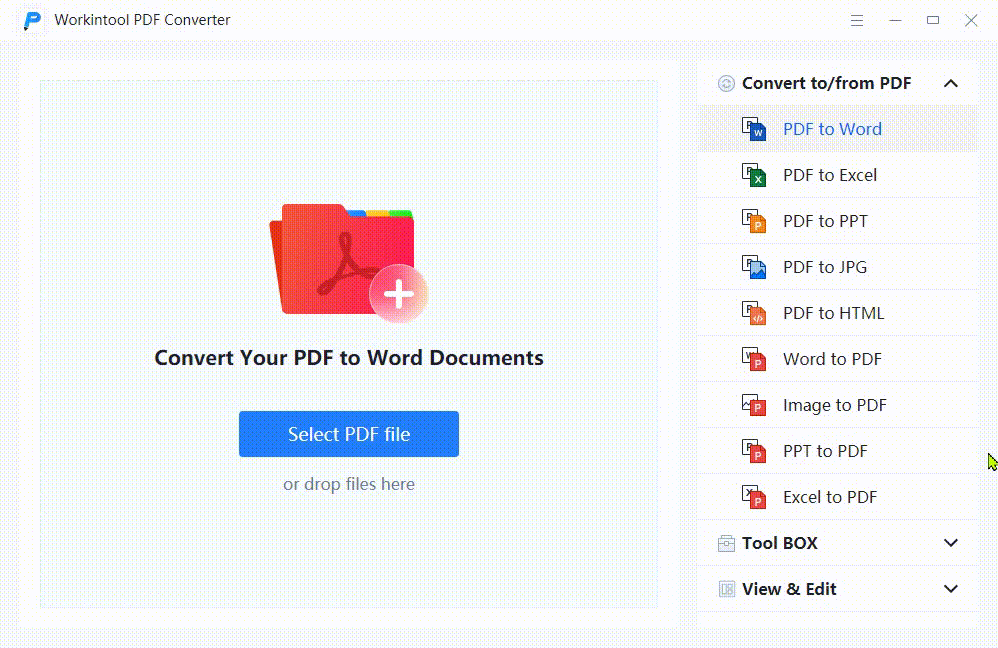 convert word documents to pdf in workintool