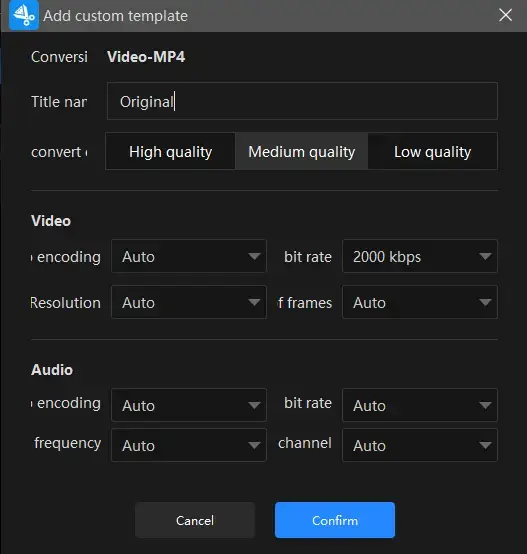 custom settings in workintool vidclipper video converter