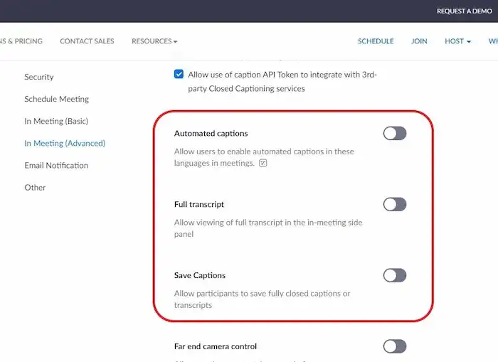 enable live transcription zoom meeting