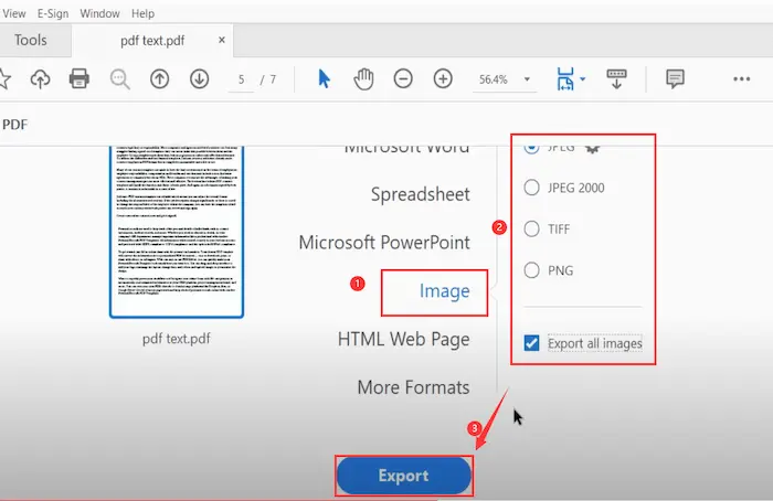 extract images from pdf in adobe