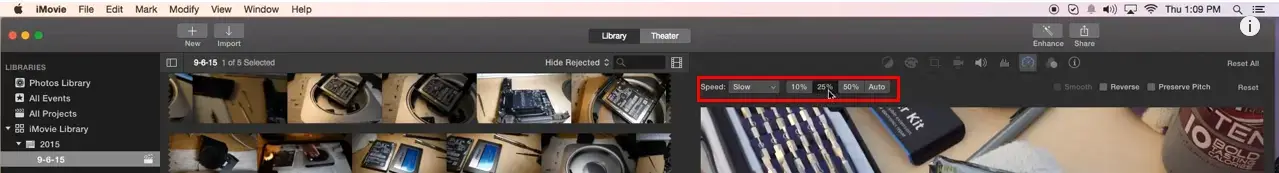 how to change audio speed in imovie 2