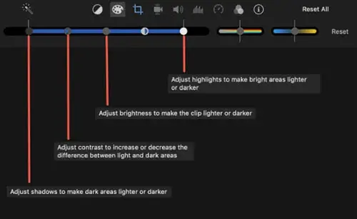 how to color correction a video in imovie 1