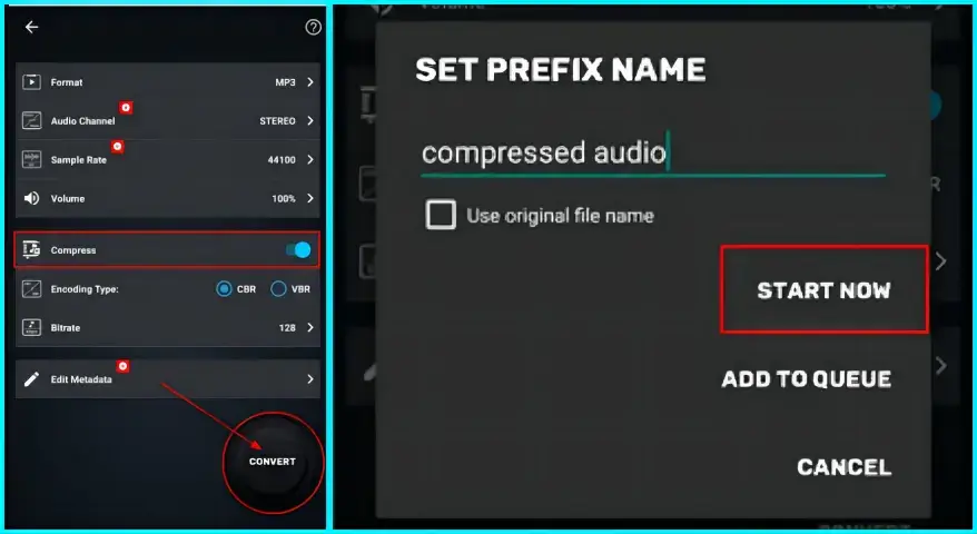 how to compress audio files on iphone through audio cutter converter merger