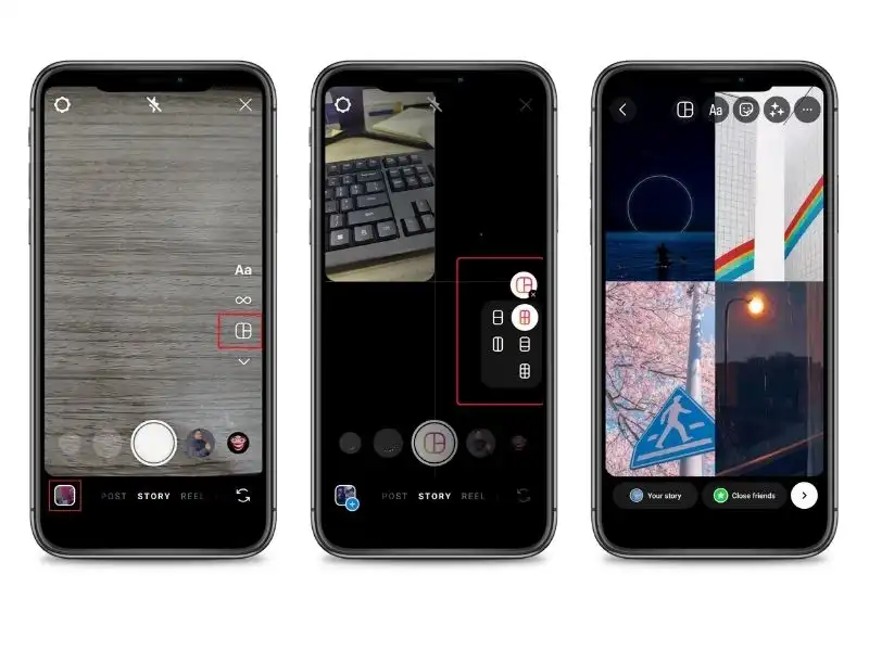 how to create picture collage on instagram story
