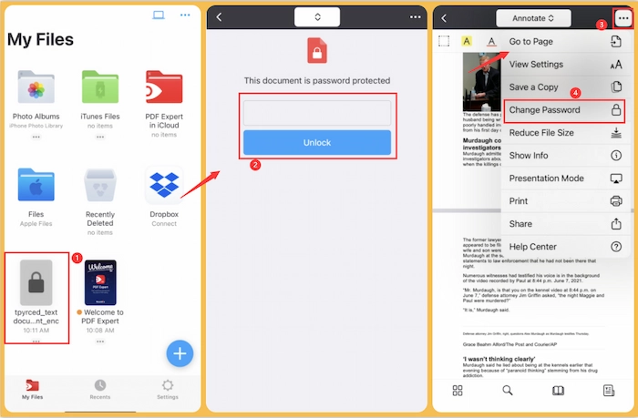 how to decrypt a pdf on iphone